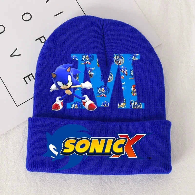 Sonics Children's Letter A-Z Knitted Hat Soft Warmth Boys Autumn Winter Kids Toddler Crochet Cap Outdoor Sport Cute Beanies Hats