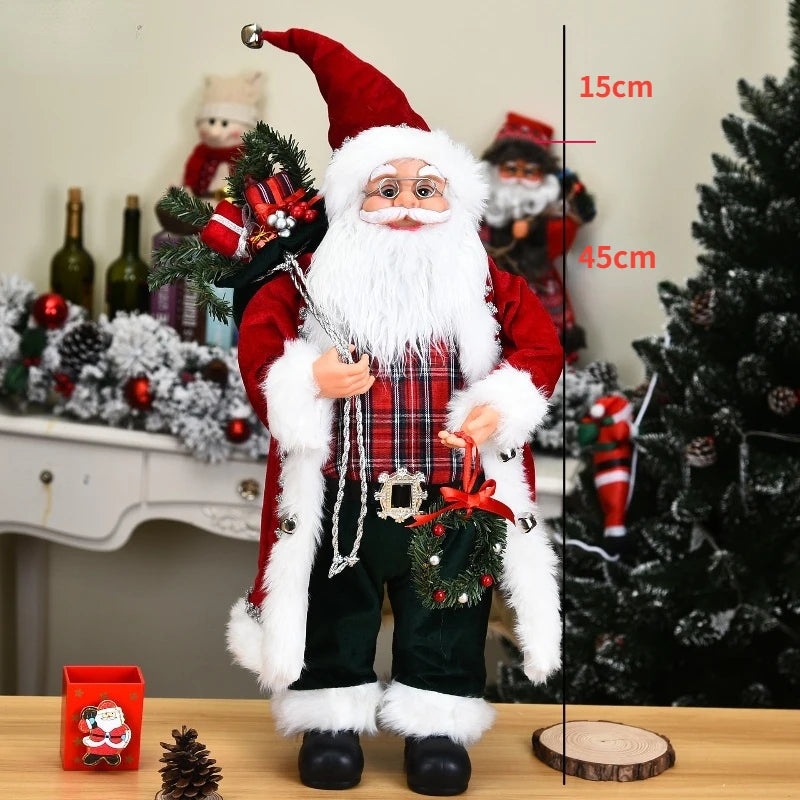 Big Size Christmas Dolls Santa Claus Toys Xmas Figurines Christmas Gift for Kid Gift Christmas for Home Window Table Decoration