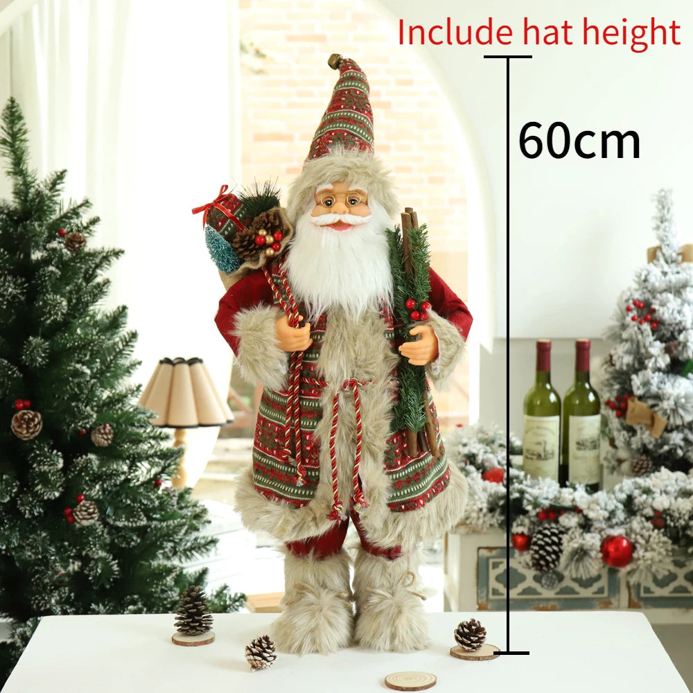 Santa Claus Doll Christmas Doll Desktop Santa Claus Figure Santa Figurine Ornament 2023 Xmas Decor Home Christmas