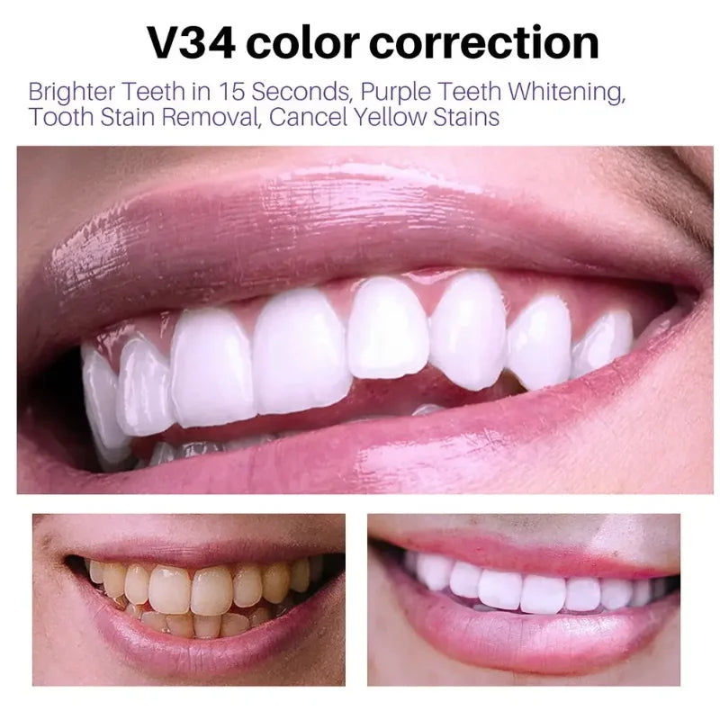 50ml V34 Mousse Toothpaste Teeth Whitening Removing Yellow Teeth Cleaning Tooth