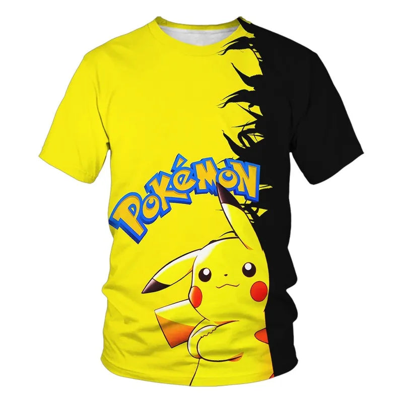 Children T-shirts Kids Tops Pokemon T Shirt Boys Short Sleeve Pikachu Tshirt Girls Clothes Tees Summer Casual Wear Girl T-shirt