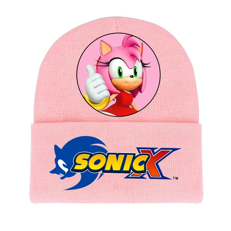 Sonics Knitted Hat Cute Outdoor Cycling Girls Boys Beanies Hats Warmth Crochet Children Cap for Kids Fashion Hip Hop Party Gifts