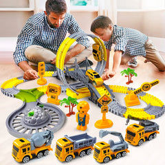 Track Car Train Toys Children Electric Track Toy Car Engineering Car Kids Educational Toys