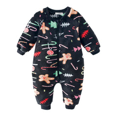 Sanlutoz Cute Printing Fleece Winter Baby Rompers Clothing Zipper Long Sleeve Toddler Jumpsuits