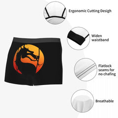 Men Mortal Kombat Logo Mk11 Popular Fighting Game Underwear Funny Boxer Briefs Shorts Panties Homme Mid Waist Underpants