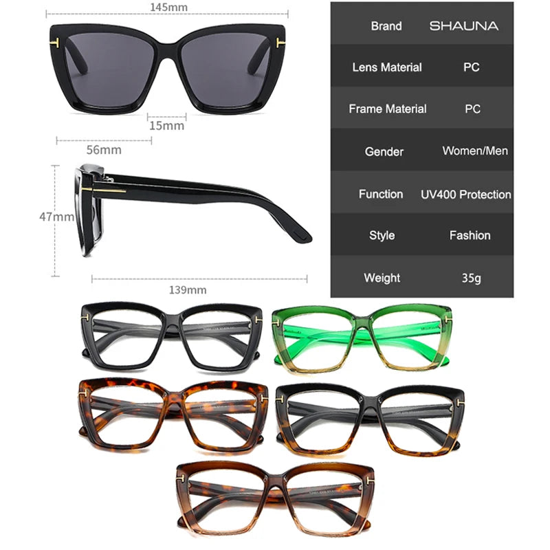 Women Fashion Brand Designer Clear Lens Eyewear Men Green Sun Glasses