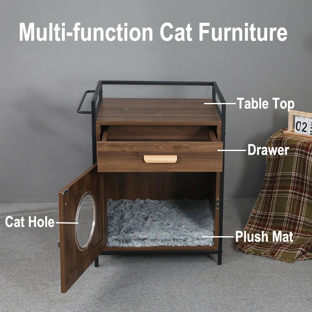 Factory Hoopet Pet New Inventions Solid Wood Nightstand Cat Bed House Furniture