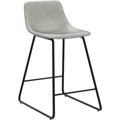 Bar Stools Set of 4, 24" ALX Faux Leather Barstools, Modern Counter Height Stools with Back and Metal Legs