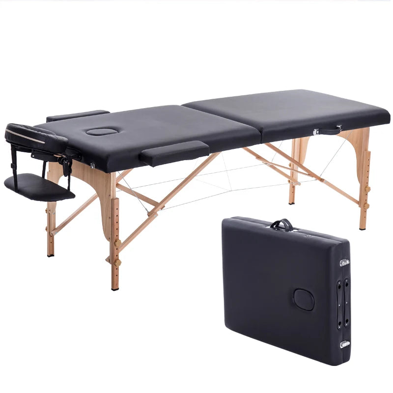 Massage Table Portable 2 Section Folding Couch Bed Lightweight Beauty Salon