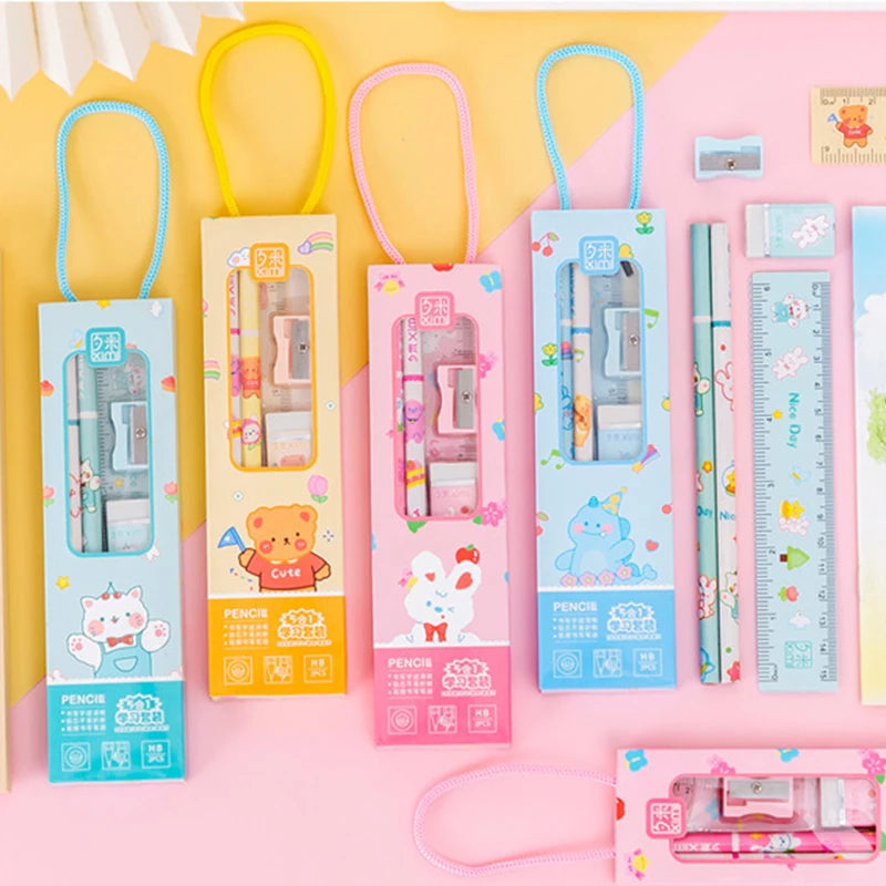 28Sets 5 in 1 Cute Cartoon Pencil Set