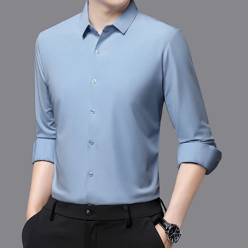 Business Formal Long-Sleeve Shirt for Social and Casual Wear