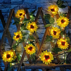 Solar Artificial Sunflower Rose String Light