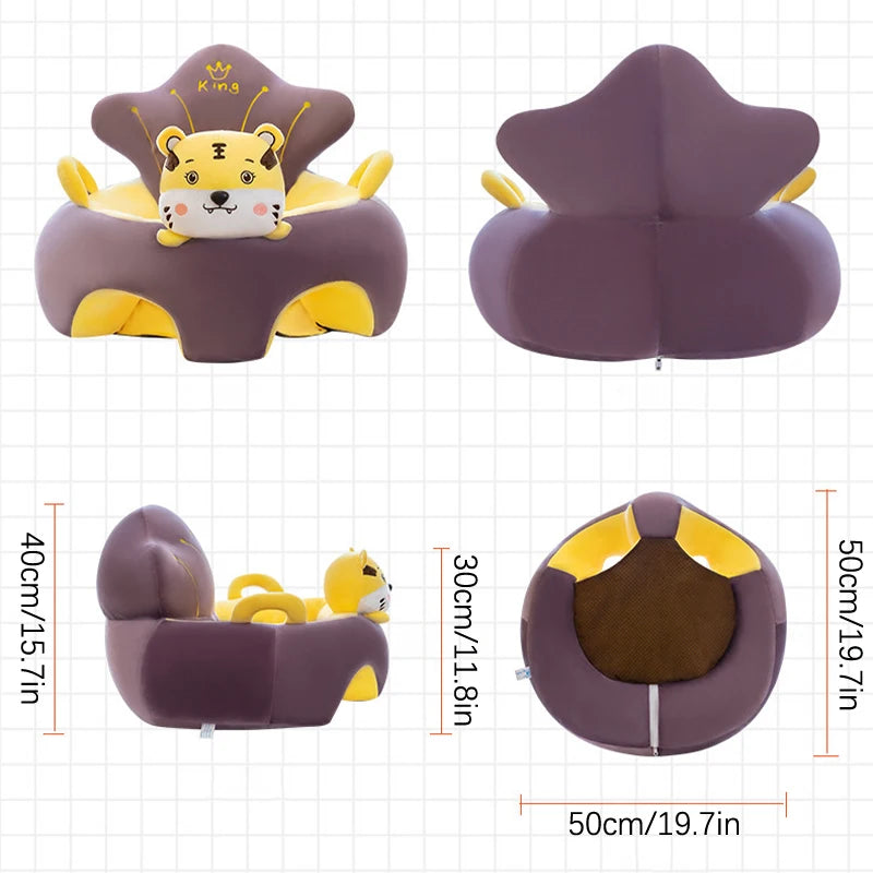 Baby Sofa Support Seat Cover Plush Chair Learn To Sit Comfortable Cartoon Toddler