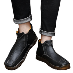 Autumn Winter Elegant Chelsea Boots Leather Men Shoes