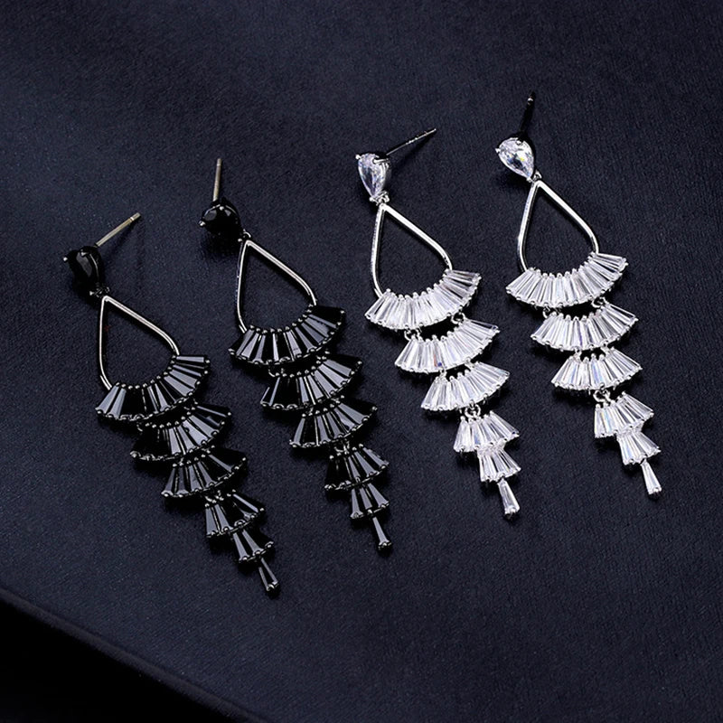 Fashion Luxury Geometric Dangle Drop Earrings for Women Wedding Party