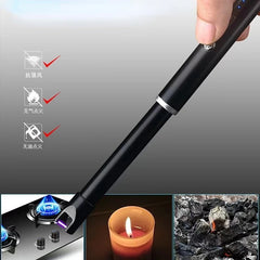 USB Rechargeable Arc Windproof Lighter Kitchen Cooking Igniter Outdoor BBQ Camping Lighter