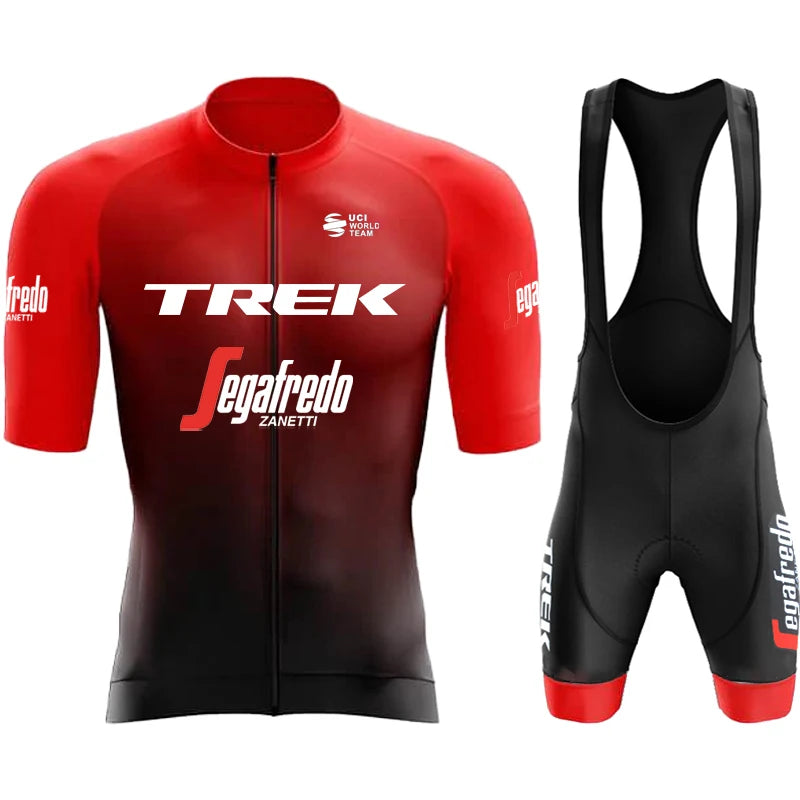 TREK Men's Cycling Clothing Man Jersey Pants Gel Laser Cut Clothes Mountain Bike 2024 Mtb Suit Shorts Complete Sports Set Summer