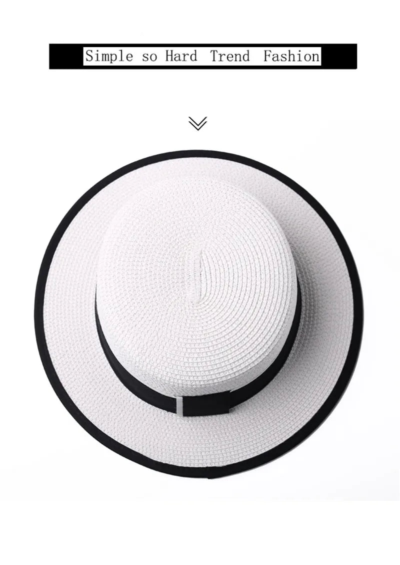 Summer outdoor M letter rhinestone flat brim sun hats Summer women's bowler hat