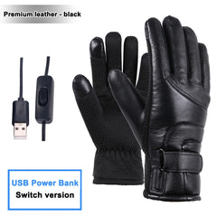 Electric Heating Gloves Men Women USB Charging Touch Screen Gloves Winter Skiing Snowboarding Windproof Warm Hand Heated Gloves