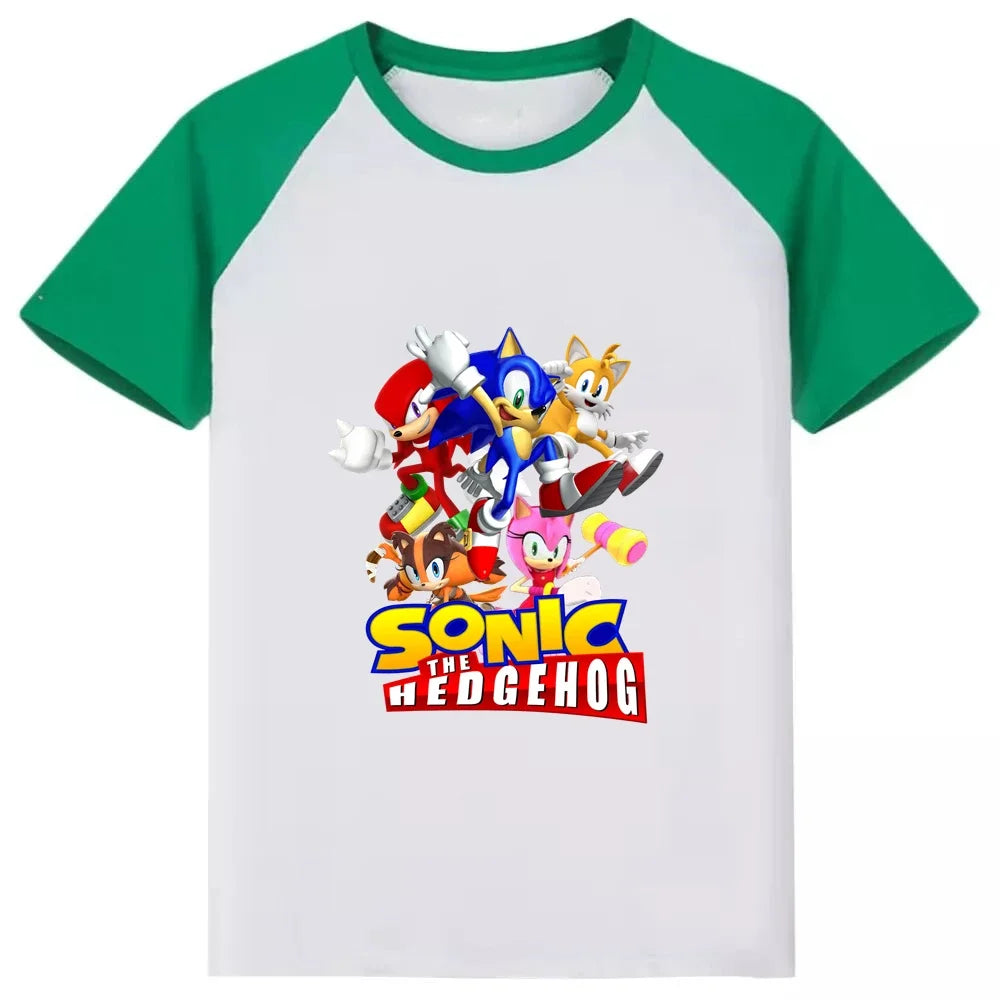 New Cartoon Cute Clothes Summer Kids Boys Sonic 2 T-shirt Printed short sleeve Baby Girls T-shirt Sonic Cotton Short Sleeve