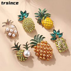 Pearl Crystal Pineapple Brooch Pin Women's Clothing Accessories