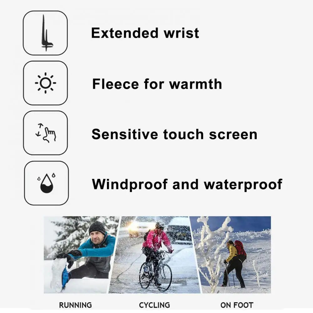 Weather Windproof Gloves Windproof Thermal Gloves for Weather Skiing Snowboarding Waterproof Grip Snow for Men for Cycling