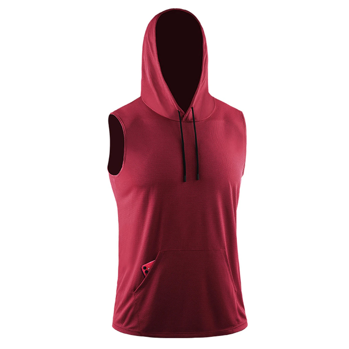 Men's Sport Tank Tops Loose Fitting Sleeveless Breathable Quick Dry Solid Color Hooded Tank Tops