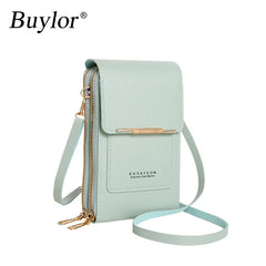 Buylor Bolso Women's Touch Screen Mobile Phone Purse Soft Leather Shoulder Bag Female Handbags Cheap Small Wallet Crossbody Bags