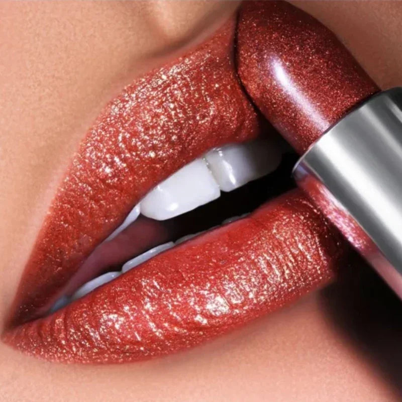 Waterproof Diamond Glitter Lipstick Long Lasting Matte Glitter Pearl Lipsticks