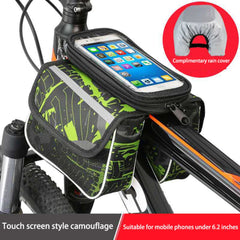 Bicycle Mountain Bike Front Beam Bag Touchable Mobile Phone Bag Plus Frame Tube Bag Cycling