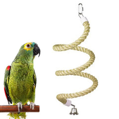 Bird Toy Spiral Cotton Rope Chewing Bar Parrot Swing Climbing Standing Toys Chewing Bar