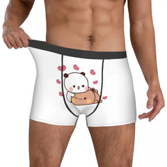 HUGS LOVE Men Boxer Briefs Bubu Dudu Cartoon Breathable Creative Underwear High Quality Print Shorts Birthday Gifts