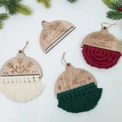 Macrame Christmas Ornaments Kit Holiday Crafts Macrame Christmas Macrame Woven Tree Making Kits  Wall Decor Creative