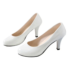 High Heels Shoes Women White Wedding Shoes Thick High Heels