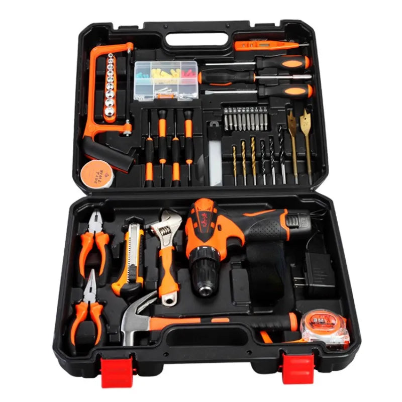 HILIXUN Gift tool set, household hardware, manual tool set, car maintenance set, toolbox