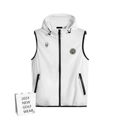 High quality Men's Golf wear jackets vest sleeveless hooded Golf Waistcoat Elastic fast dry sport tennis tops