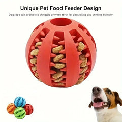 Dog Toy Ball, Nontoxic Bite Resistant Toy Ball for Pet Dogs Puppy Cat, Dog Pet Food Treat Feeder Chew Tooth Cleaning Ball