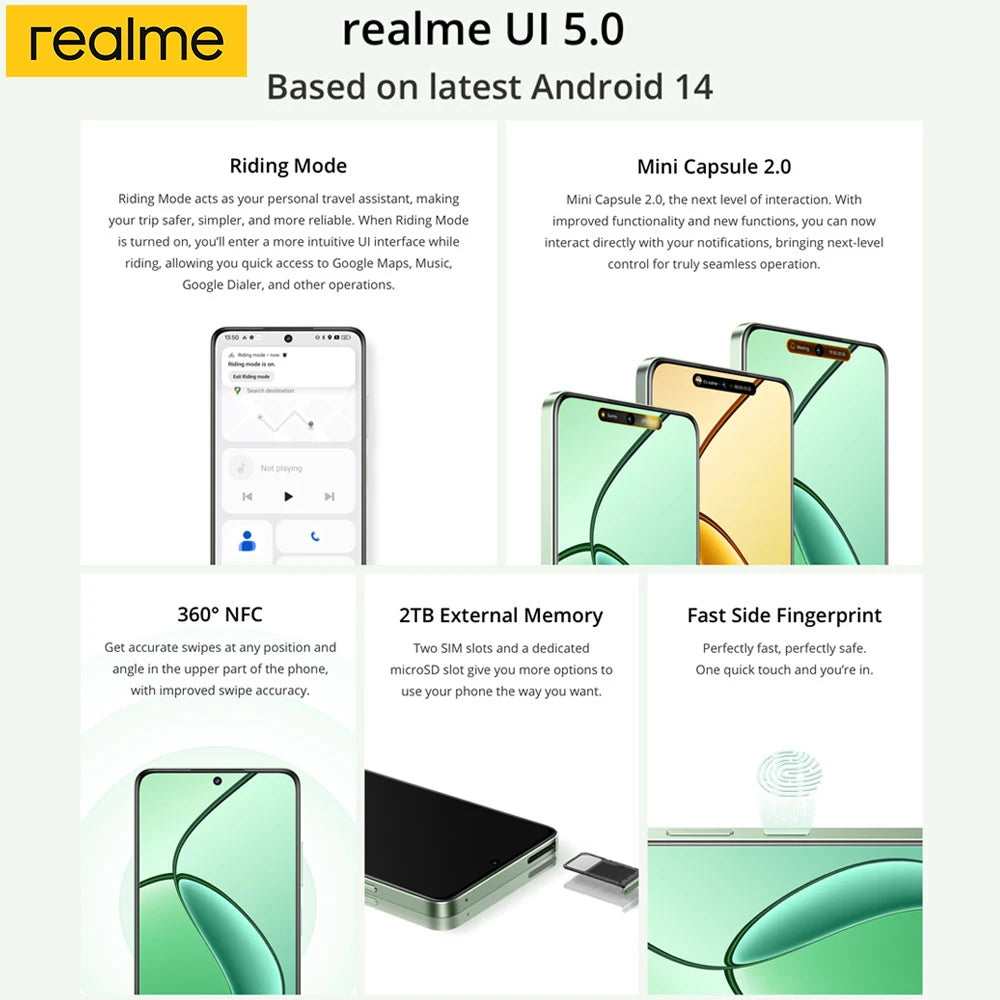 Global Version realme 12X 5G Smartphone MediaTek Dimensity 6100+ 5G 6.67"120Hz Display 50MP AI Camera Moblie Phone