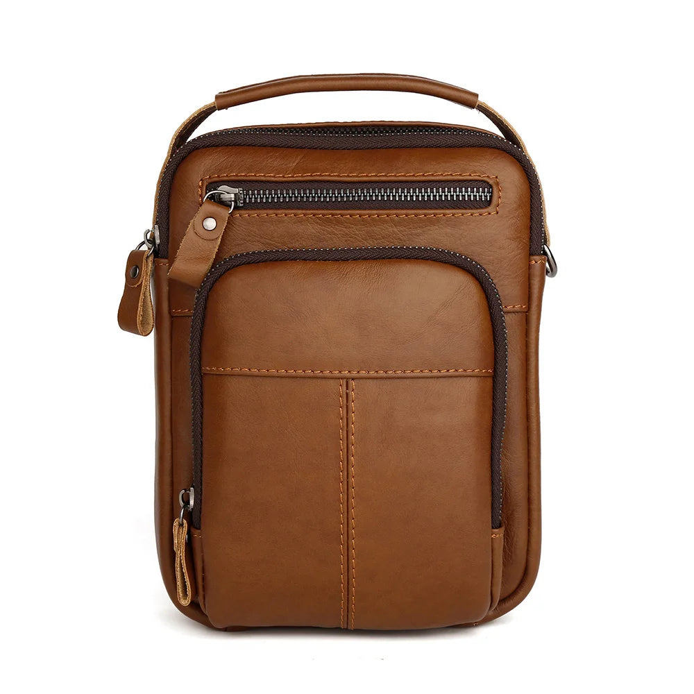 Genuine Leather Men Shoulder Bag for 7.9" Ipad Cowhide Business Messenger s Vintage Crossbody Male Handbag 