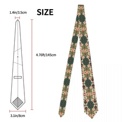 Indian Floral Tie Vintage Printed Neck Ties Vintage Cool Collar Tie Adult Daily Wear Necktie Accessories