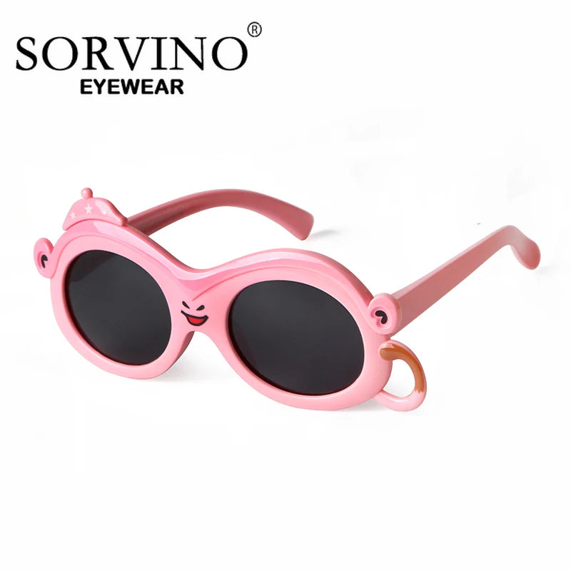 Cute Monkey Polarized Sunglasses Kids UV400 Shades Colorful TR90 Frame Child Gilrs Boys Sun Glasses For 3-10 Years Old