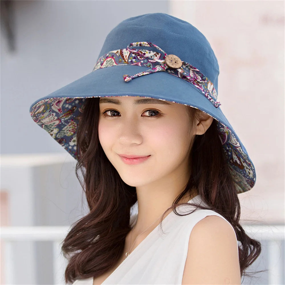 Bucket Hat Women Fashion Summer Wide Brim Hat
