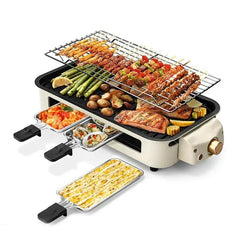 Pukomc Indoor Smokeless Grill, Non-Stick Cooking Removable Plate, Portable Electric BBQ Grill