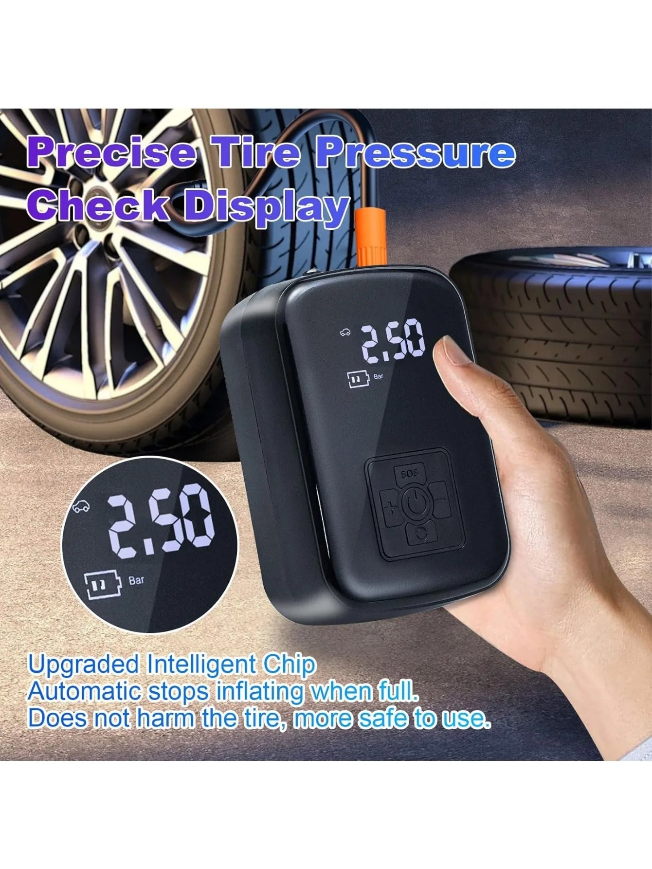 150PSI Wired/wireless Car Air Compressor Electric Tyre Inflation Pump for Motorbike, Boat, Car with Tyre Pump Inflator