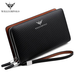 WILLIAMPOLO Men's Wallet Business Large Capacity Clutch Bag