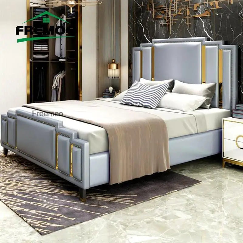 Modern Customizable Double Bed Designer Bedroom Sets King/ Queen Size