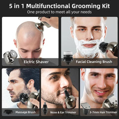 5 in 1 Multifunctional Grooming Kit Men's Rechargeable Bald Head Electric Shaver