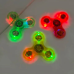 Plastic Luminous LED Light Crystal Fingertip Spinners Glow in Dark Stress Relief Fidget Toys