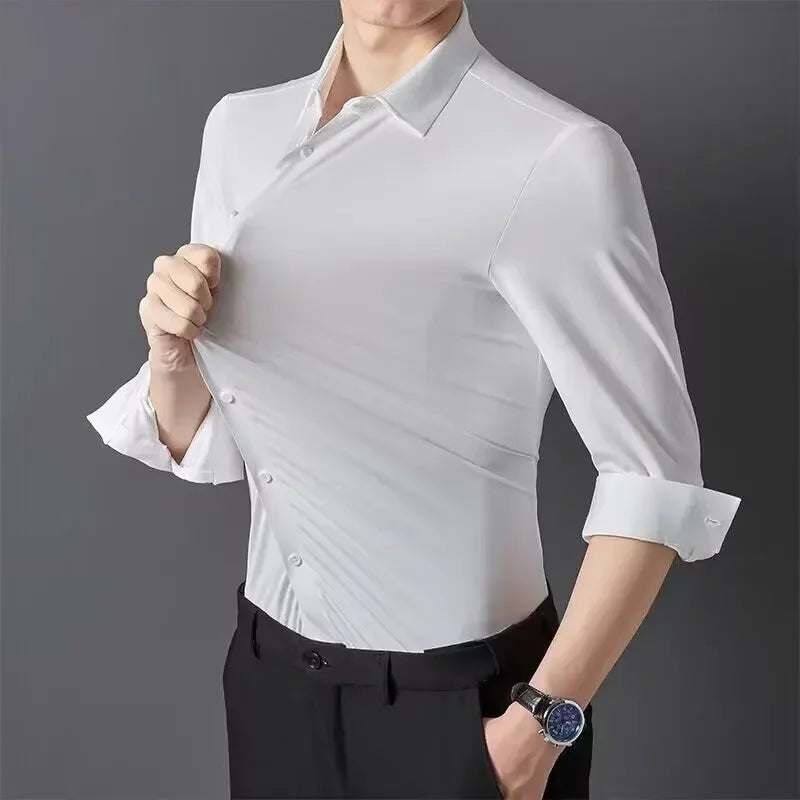 Business Formal Long-Sleeve Shirt for Social and Casual Wear