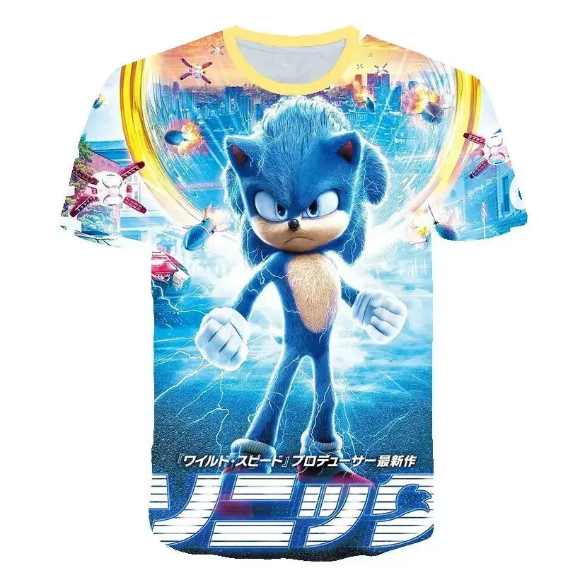 T-shirtChildren's Clothes Sonic 3D for Kids Boys and Girls Cartoon Printing Animation Cosplay Clothing Accessories